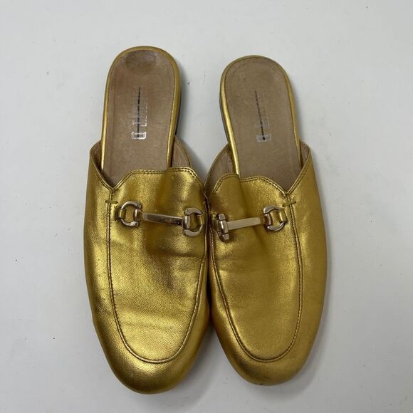 Silent D Women's Mule Slides Shoes Horsebit Slip On Flat Shoes Gold Size EU 40 - Picture 2 of 11